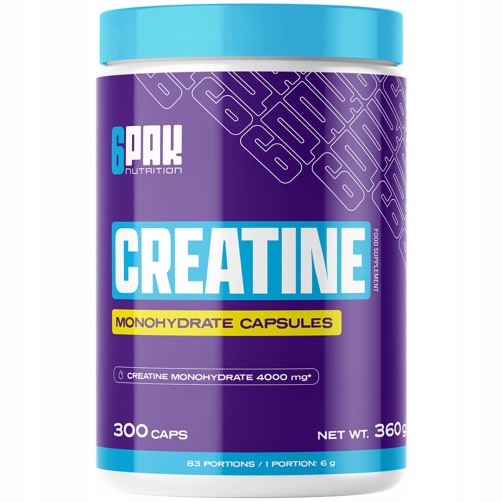 6PAK CREATINE 300 kaps. MONOHYDRAT KREATYNY - KAPSUŁKI