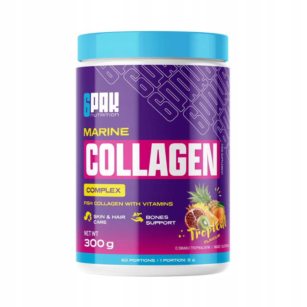 6PAK MARINE Collagen Complex 300g TROPIKALNY - KOLAGEN RYBI - STAWY - SKÓRA