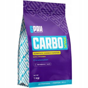 6PAK NUTRITION CARBO PAK 1000g WĘGLOWODANY BEZ ASPARTAMU ENERGIA -POMARAŃCZ