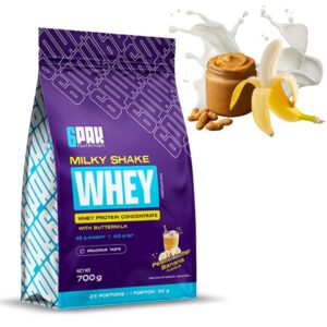 6PAK NUTRITION MILKY SHAKE WHEY 700g BIAŁKO WPC - MASŁO ORZECHOWE Z BANANEM