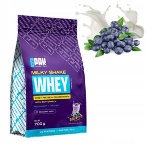 6PAK NUTRITION MILKY SHAKE WHEY 700g BIAŁKO WPC ODŻYWKA BIAŁKOWA - JAGODA
