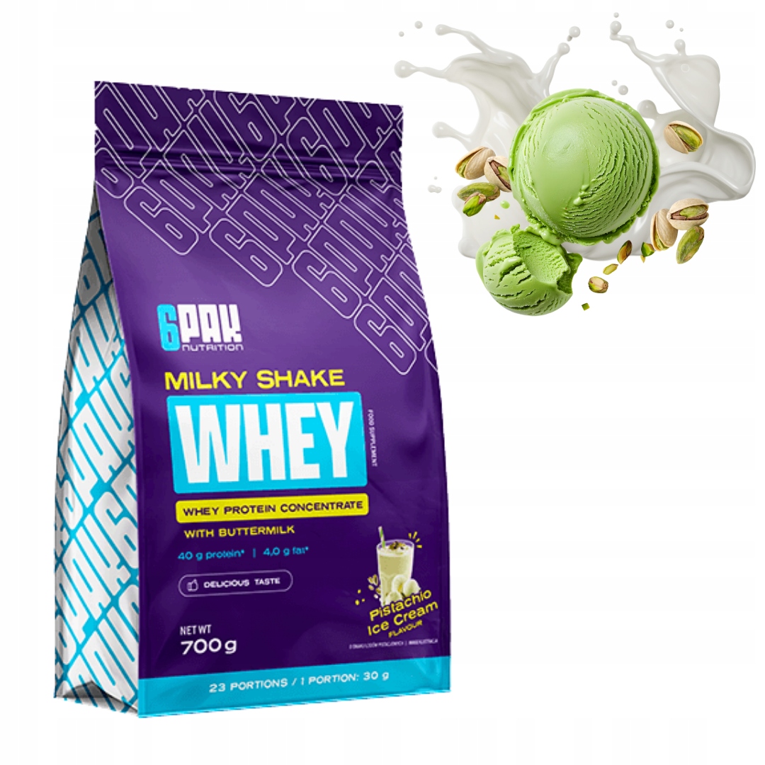 6PAK NUTRITION MILKY SHAKE WHEY 700g BIAŁKO WPC ODŻYWKA BIAŁKOWA - PISTACJA