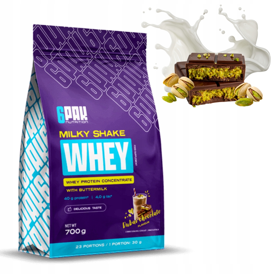 6PAK NUTRITION MILKY SHAKE WHEY 700g BIAŁKO WPC ODŻYWKA -DUBAJSKA CZEKOLADA