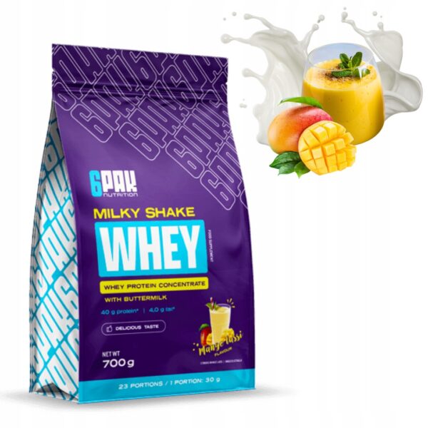 6PAK NUTRITION MILKY SHAKE WHEY 700g BIAŁKO WPC ODŻYWKA - MANGO LASSI
