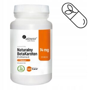 ALINESS BetaKaroten 14mg 100tab VEGE NATURALNA PROWITAMINA A - ZDROWY WZROK