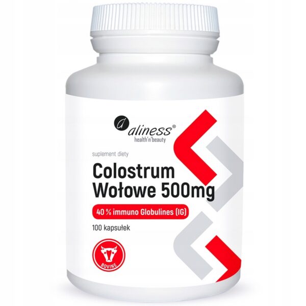 Aliness Colostrum wołowe IG 40% 500 mg 100 kaps. układ oddechowy i krążenia