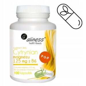 ALINESS CYTRYNIAN MAGNEZU 125mg z Wit B6 (P-5-P) 100 kaps.STRES - ZMĘCZENIE