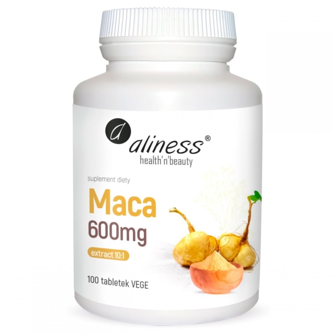 ALINESS MACA 600mg EKSTRAKT 10 : 1 100 VEGE tab.LIBIDO - PŁODNOŚĆ - ENERGIA
