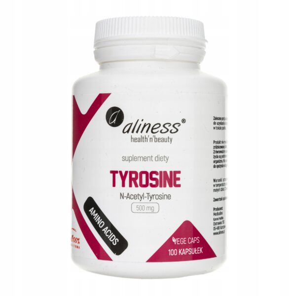 ALINESS TYROSINE N-Acetyl-Tyrosine tyrozyna 100 VEGE caps.STRES - ZMĘCZENIE