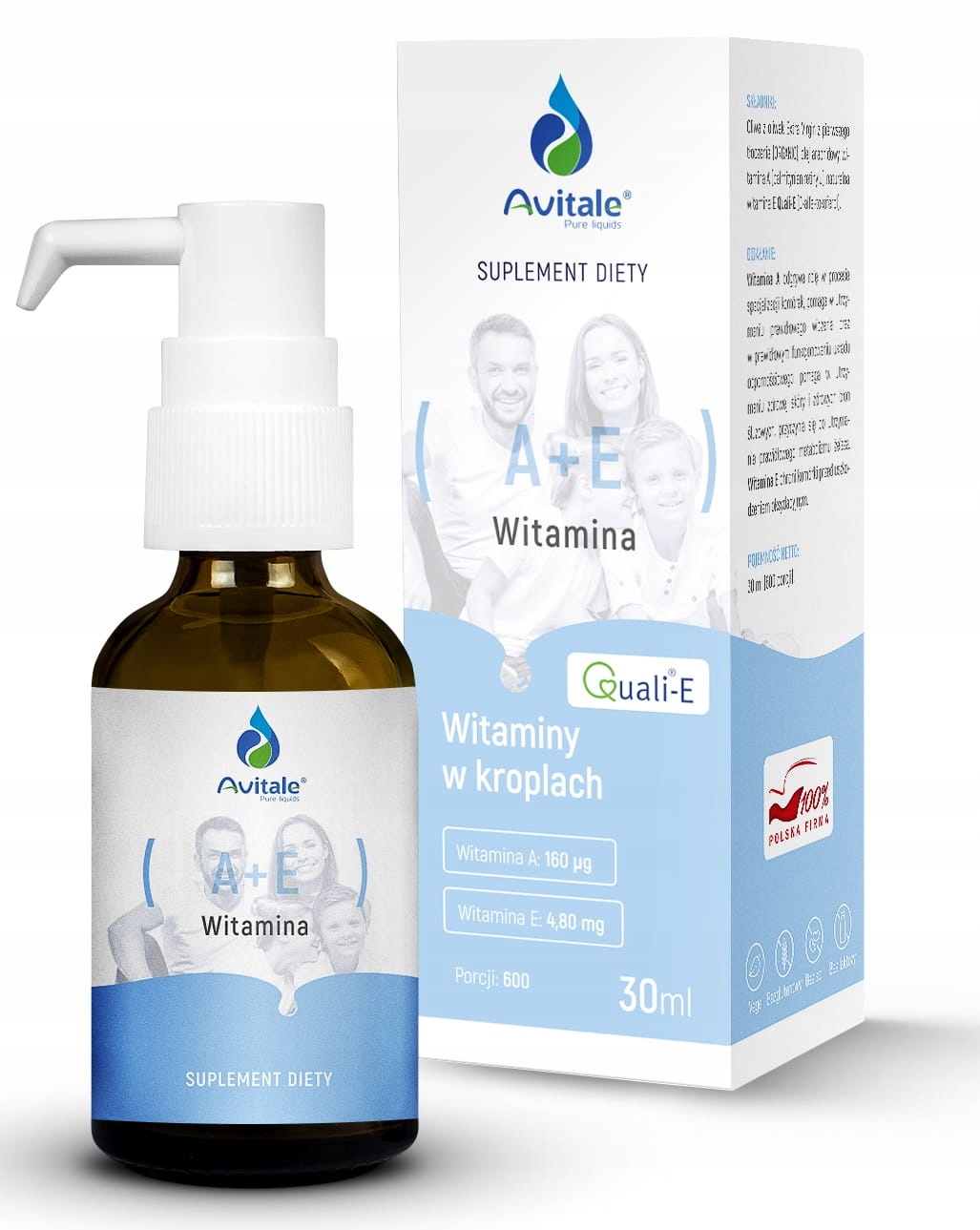 Avitale Witamina A+E 30 ml ODPORNOŚĆ - WZROK - SKÓRA - STRES