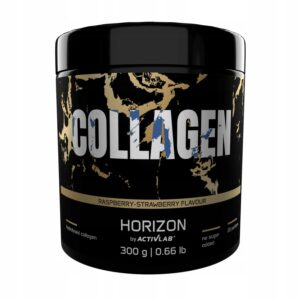 COLLAGEN Kolagen hydrolizowany + witaminy + wapń 300 g malina-truskawka
