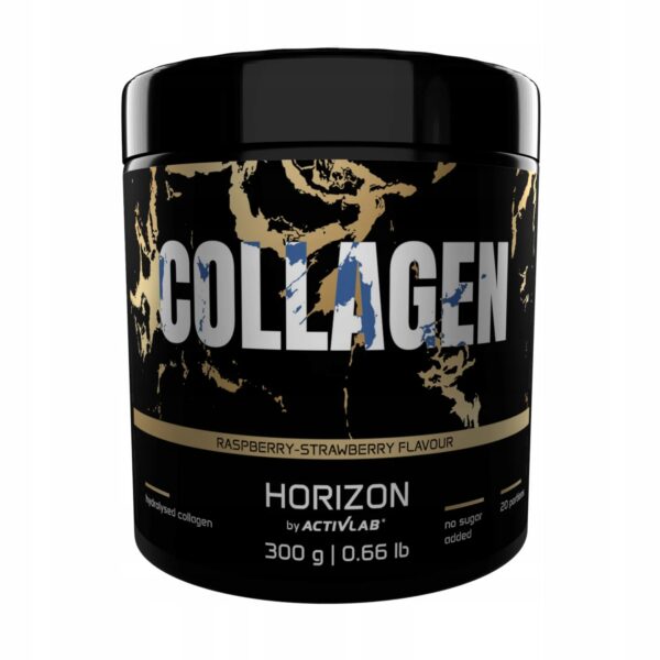 COLLAGEN Kolagen hydrolizowany + witaminy + wapń 300 g malina-truskawka