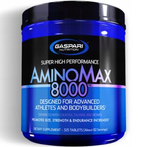 GASPARI AMINO MAX 8000 325tabs AMINOKWASY BCAA SIŁA - REGENERACJA - USA