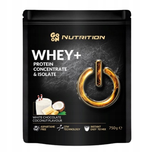 GO ON NUTRITION WHEY+ 750g BIAŁKO - ODŻYWKA BIAŁKOWA- BIAŁA CZEKOLADA KOKOS