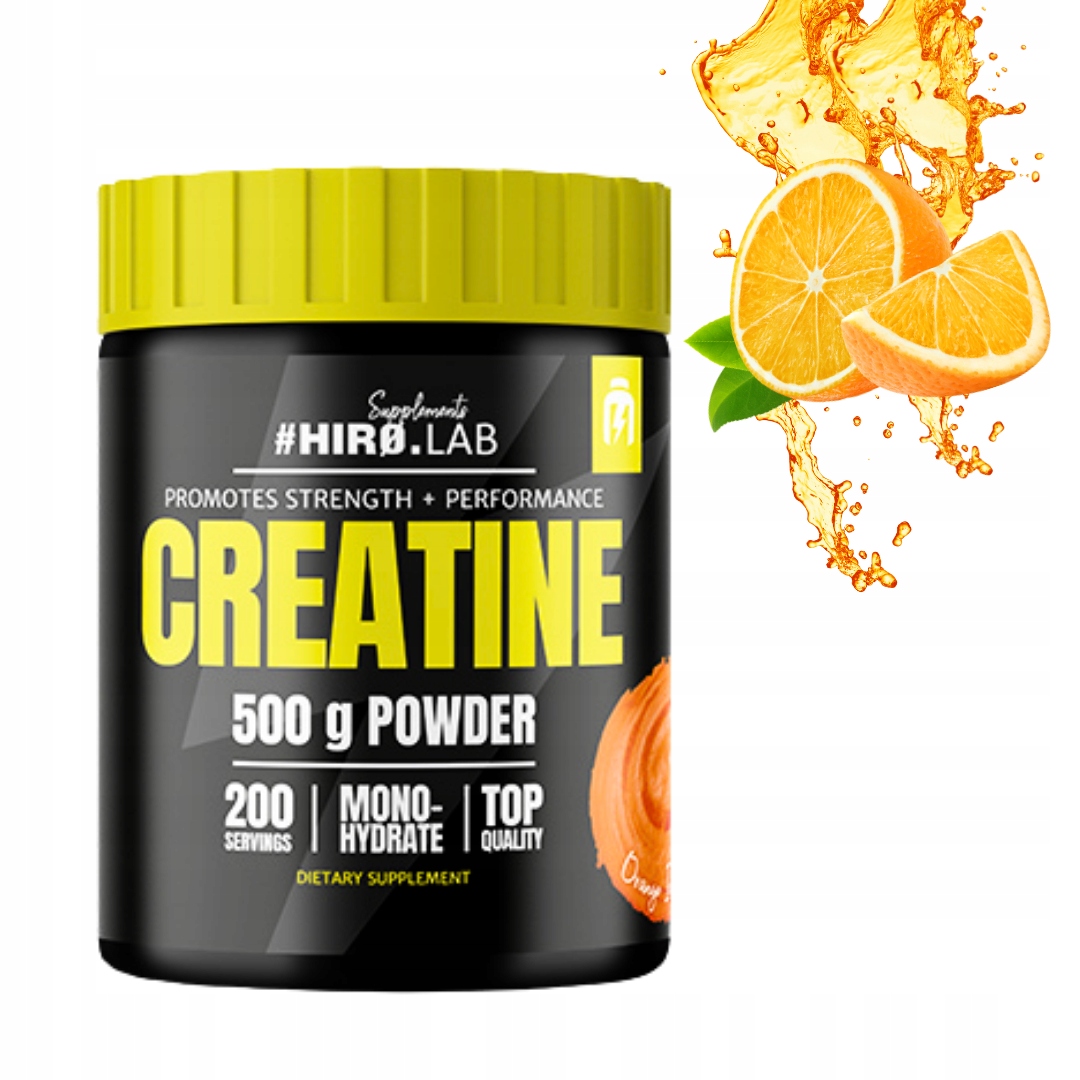 HIRO.LAB CREATINE 500 g KREATYNA MONOHYDRAT SIŁA / REGENERACJA - POMARAŃCZA