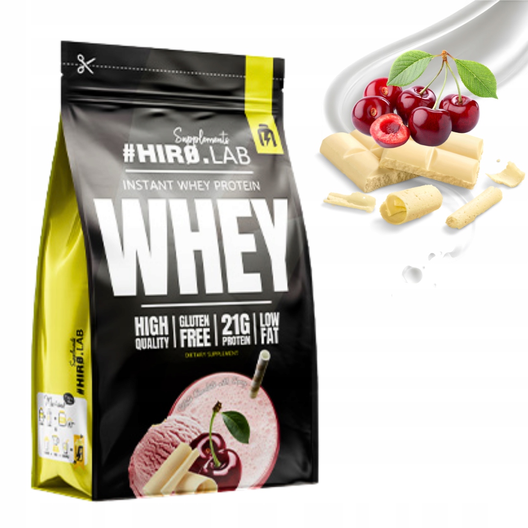 HIRO.LAB INSTANT WHEY PROTEIN 750 g BIAŁKO WPC - BIAŁA CZEKOLADA Z WIŚNIĄ