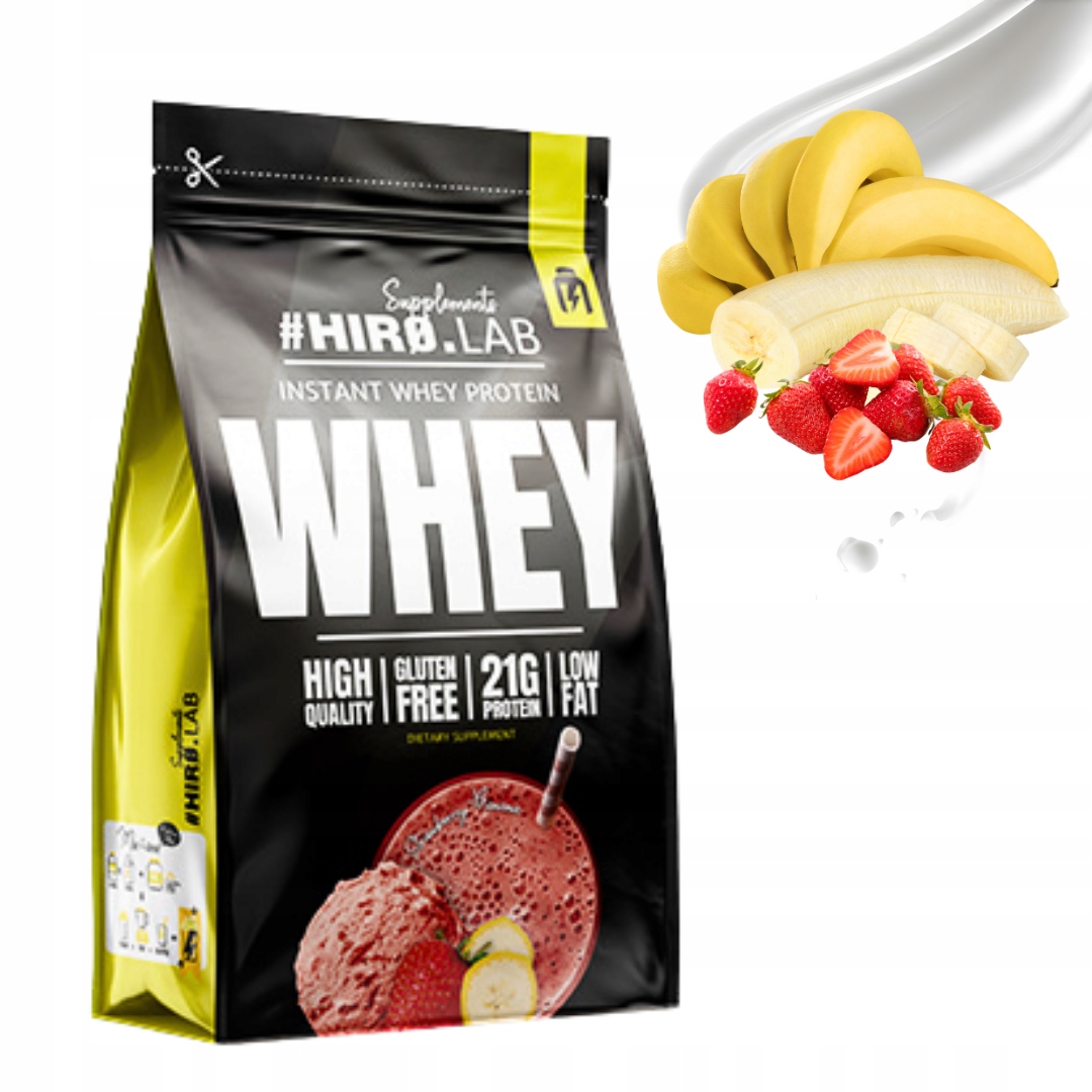 HIRO.LAB INSTANT WHEY PROTEIN 750 g BIAŁKO WPC - TRUSKAWKA Z BANANEM