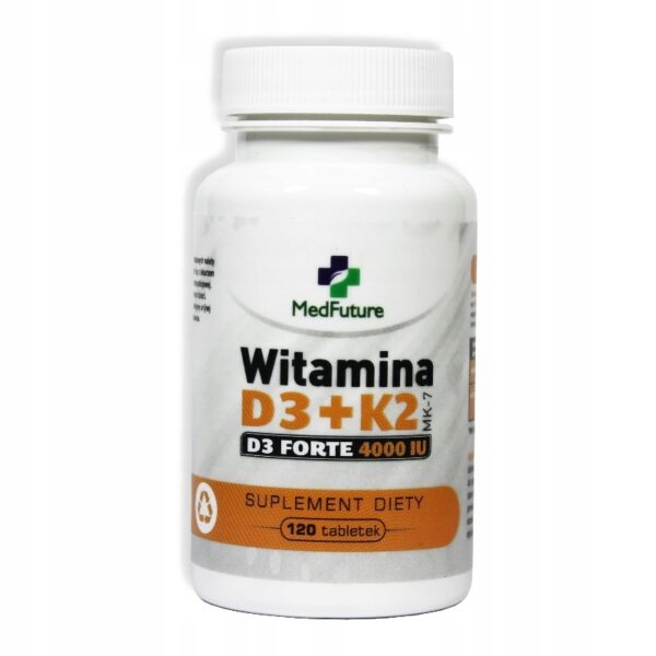 MEDFUTURE Witamina D3+K2 Mk7 D3 4000 IU 120tab.ODPORNOŚĆ - MOCNE KOŚCI