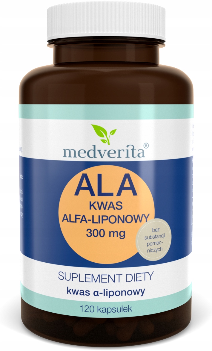 MEDVERITA ALA KWAS ALFA-LIPONOWY 300mg 120kaps.POZIOM CUKRU - UKŁAD NERWOWY