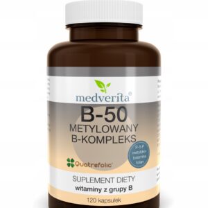 Medverita B-50 kompleks 120 kapsułek Ryboflawina Metabolizm żelaza Niacyna