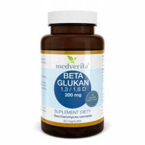 MEDVERITA BETA GLUKAN 200mg 60caps.SERCE - CHOLESTEROL - ODPORNOŚĆ