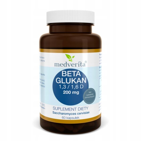 MEDVERITA BETA GLUKAN 200mg 60caps.SERCE - CHOLESTEROL - ODPORNOŚĆ