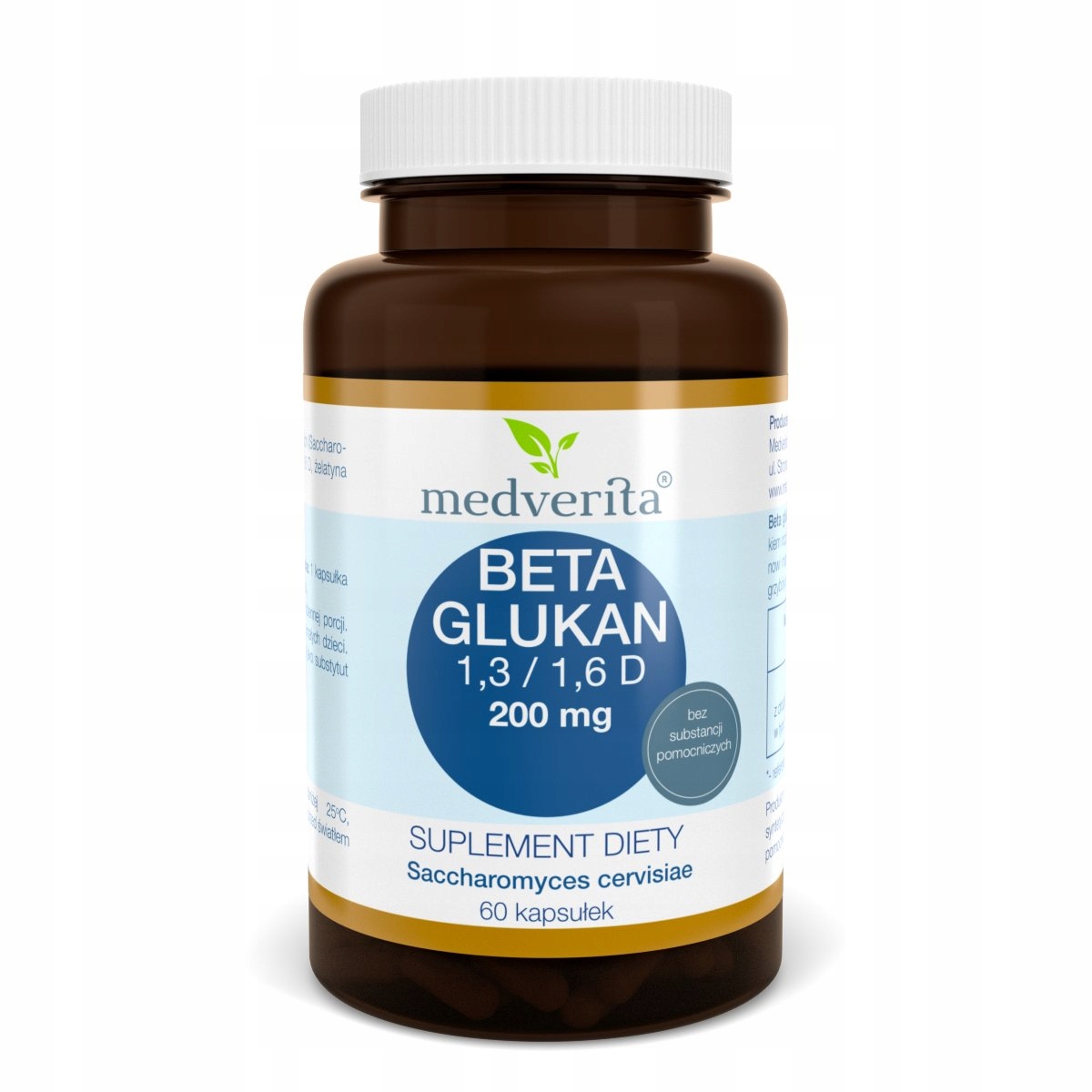 MEDVERITA BETA GLUKAN 200mg 60caps.SERCE - CHOLESTEROL - ODPORNOŚĆ
