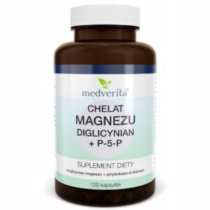 MEDVERITA CHELAT MAGNEZU DIGLICYNIAN +P-5-P 120 kaps.MOCNY MAGNEZ