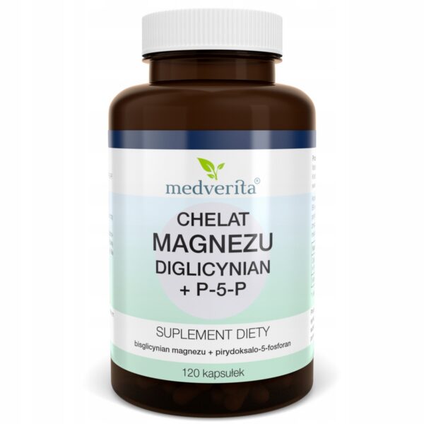 MEDVERITA CHELAT MAGNEZU DIGLICYNIAN +P-5-P 120 kaps.MOCNY MAGNEZ