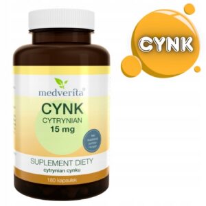 MEDVERITA CYNK CYTRYNIAN 15mg 180kaps.ODPORNOSĆ - SKÓRA - WŁOSY - PAZNOKCIE