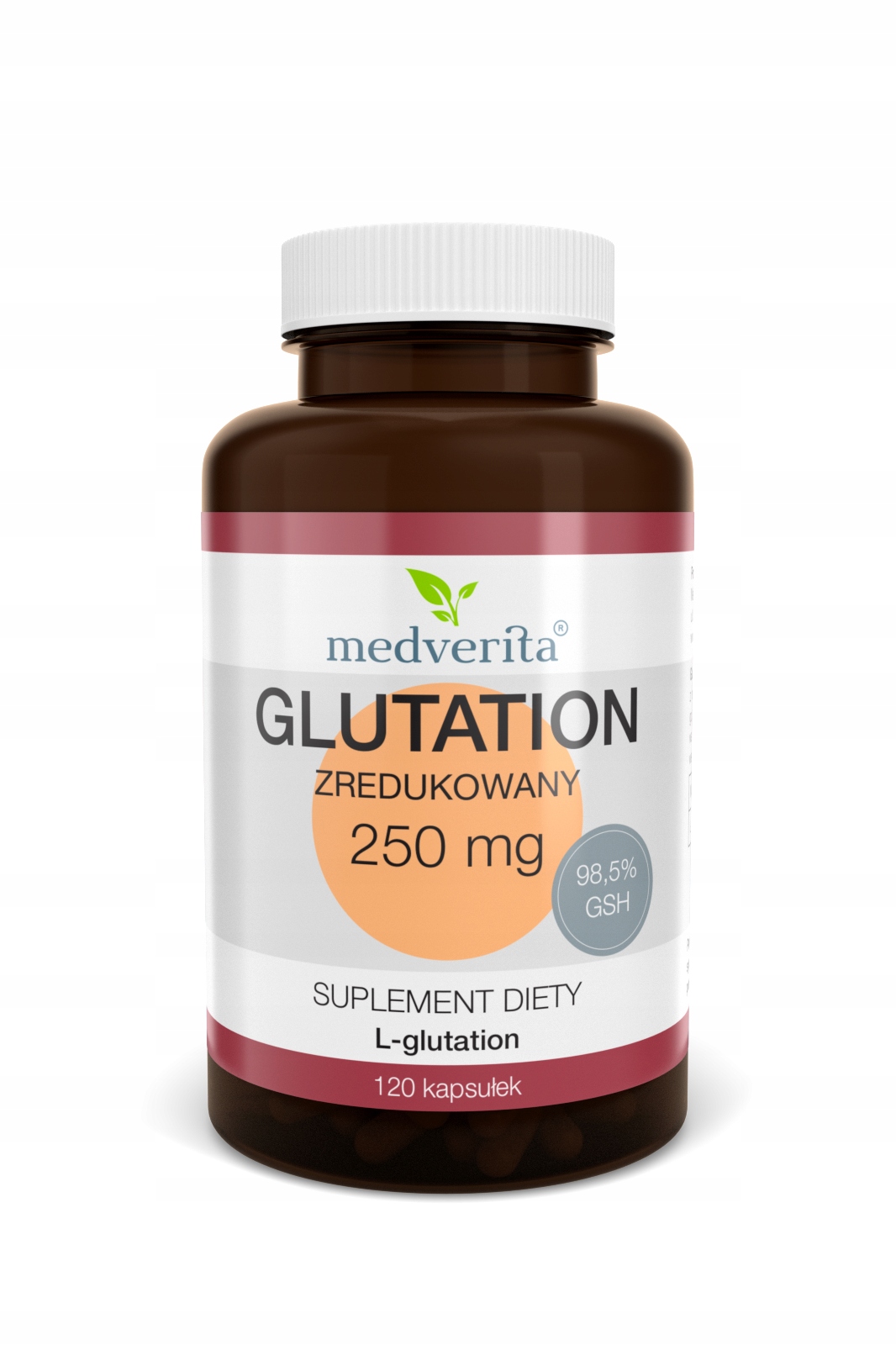 MEDVERITA GLUTATION ZREDUKOWANY 250 mg 120caps.USUWANIE TOKSYN - ODPORNOŚĆ