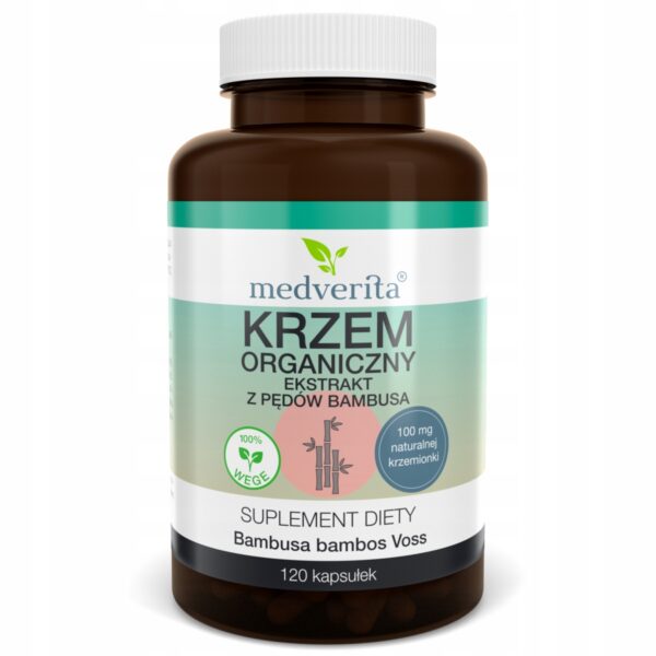 Medverita Krzem Organiczny 100 mg ekstrakt z pędów bambusa 120 kapsułek