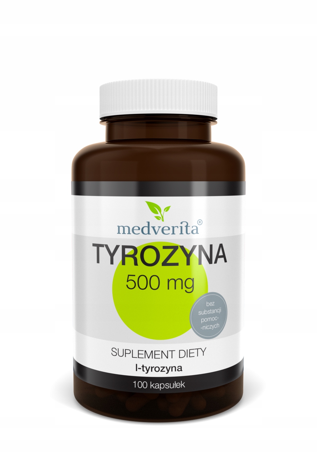 MEDVERITA TYROZYNA 500 mg 100kaps.SAMOPOCZUCIE - ENERGIA - STRES - TARCZYCA