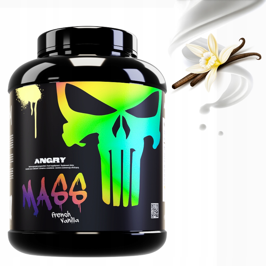 MUSCLE CLINIC ANGRY MASS 1800g GAINER MASA - SIŁA - FRANCUSKA WANILIA