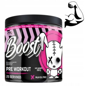 MUSCLE CLINIC BOOST PRE-WORKOUT 250 g PRZEDTRENINGÓWKA POMPA GUMA BALONOWA
