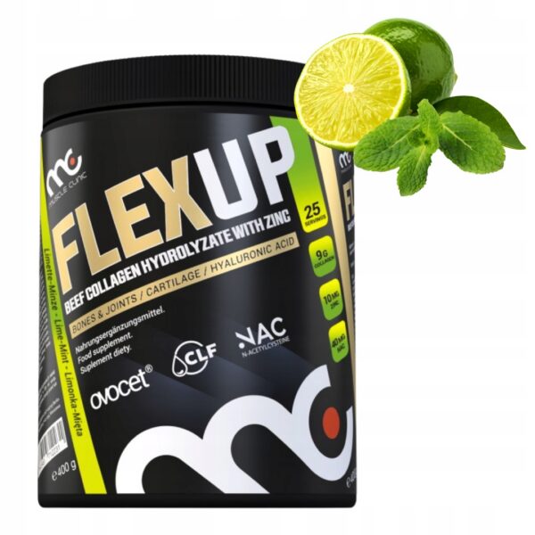 MUSCLE CLINIC FLEX UP 400g ZDROWE STAWY -ŚCIĘGNA - KOŚCI - LIMONKA MIĘTA