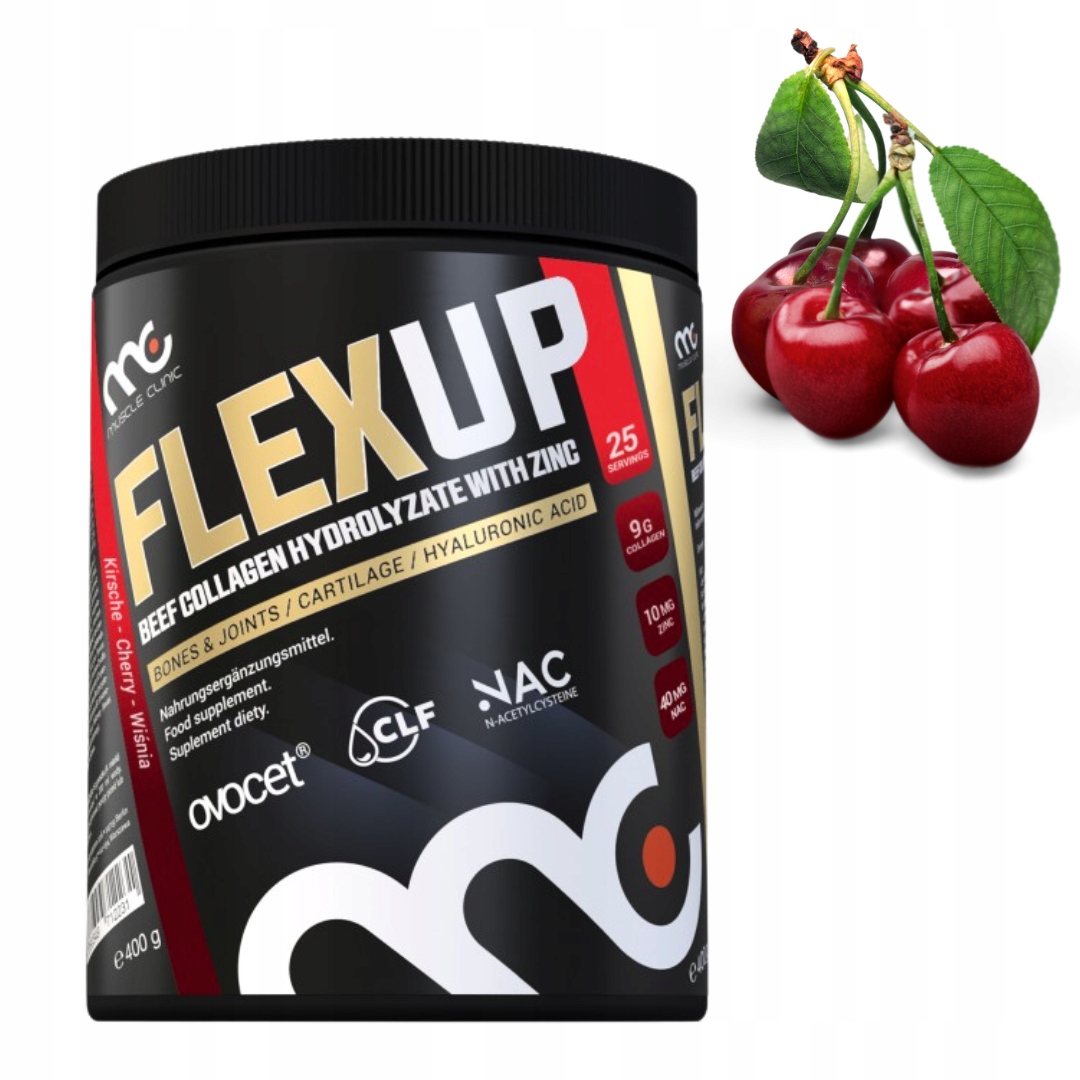 MUSCLE CLINIC FLEX UP 400g ZDROWE STAWY -ŚCIĘGNA - KOŚCI - WIŚNIA