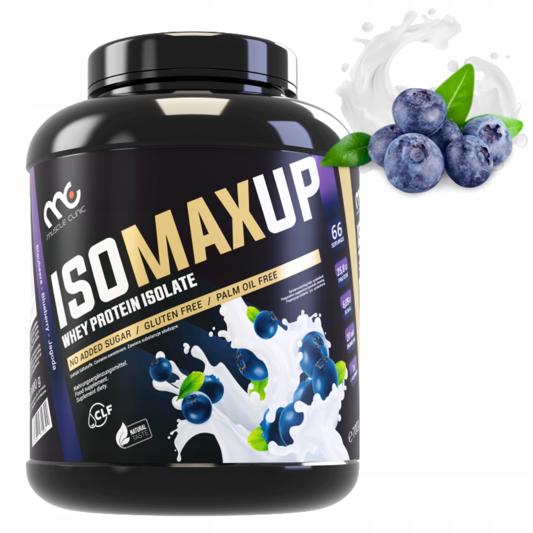 MUSCLE CLINIC ISO MAX UP 2000g IZOLAT BIAŁKA - JAKOŚĆ PREMIUM - JAGODA
