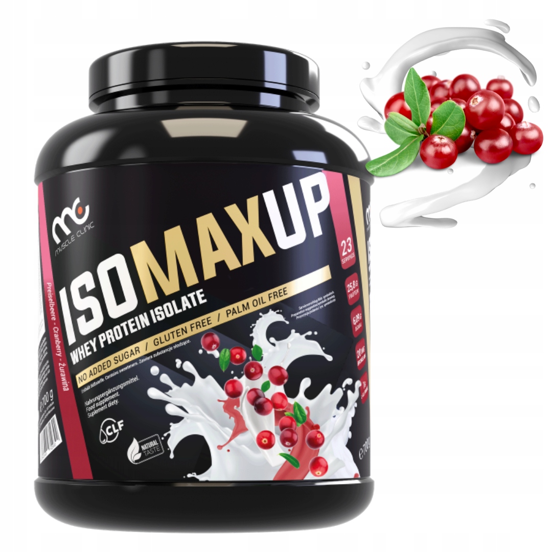 MUSCLE CLINIC ISO MAX UP 700g IZOLAT BIAŁKA - JAKOŚĆ PREMIUM - ŻURAWINA