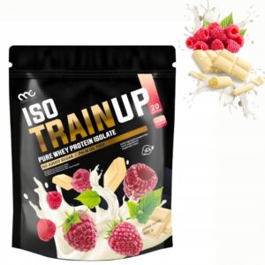 MUSCLE CLINIC ISO TRAIN UP 600 g IZOLAT BIAŁKA - BIAŁA CZEKOLADA Z MALINAMI