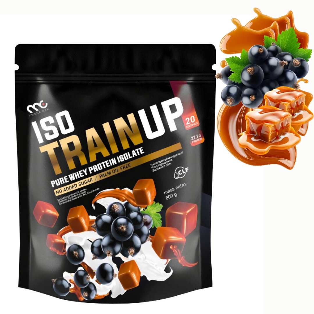 MUSCLE CLINIC ISO TRAIN UP 600 g IZOLAT BIAŁKA - CZARNA PORZECZKA KARMEL