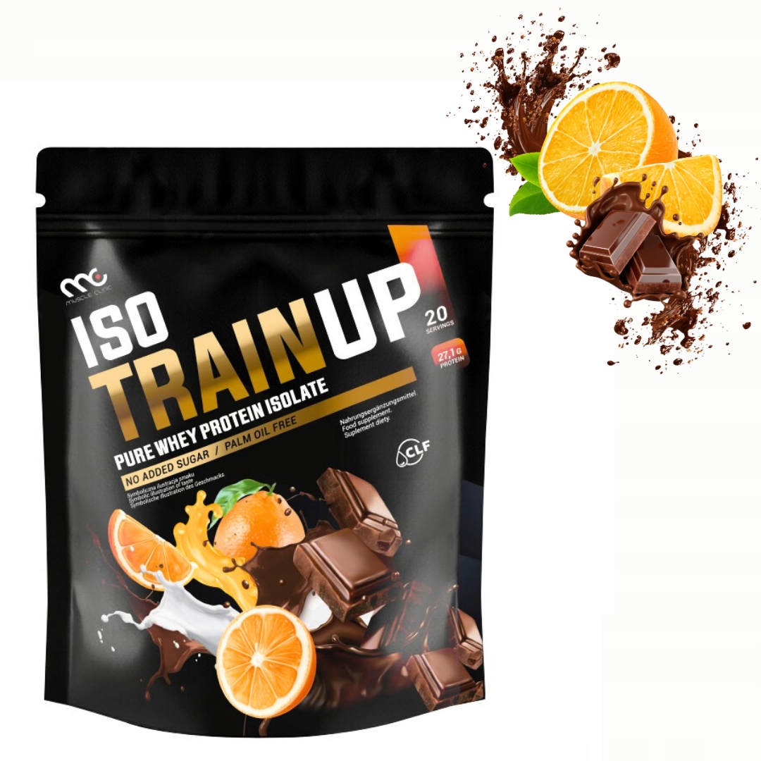 MUSCLE CLINIC ISO TRAIN UP 600 g IZOLAT BIAŁKA - CZEKOLADA POMARAŃCZA