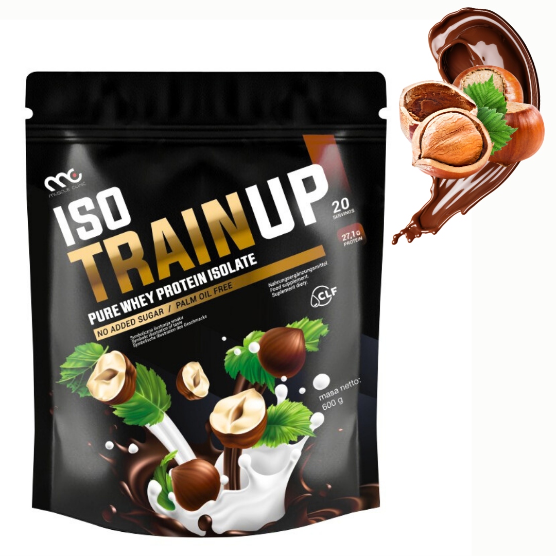 MUSCLE CLINIC ISO TRAIN UP 600 g IZOLAT BIAŁKA - ORZECH LASKOWY