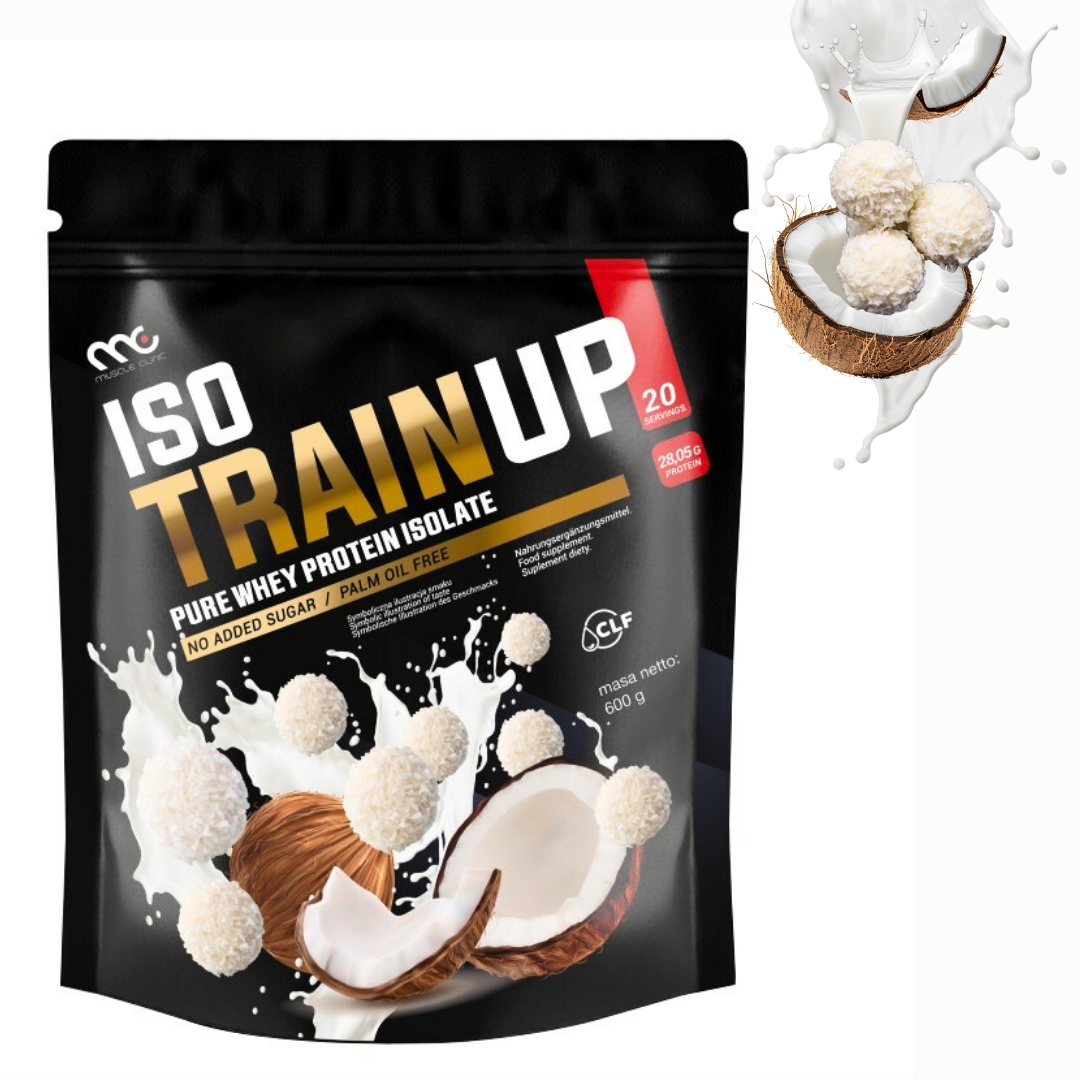 MUSCLE CLINIC ISO TRAIN UP 600 g IZOLAT BIAŁKA - PRALINKA KOKOSOWA