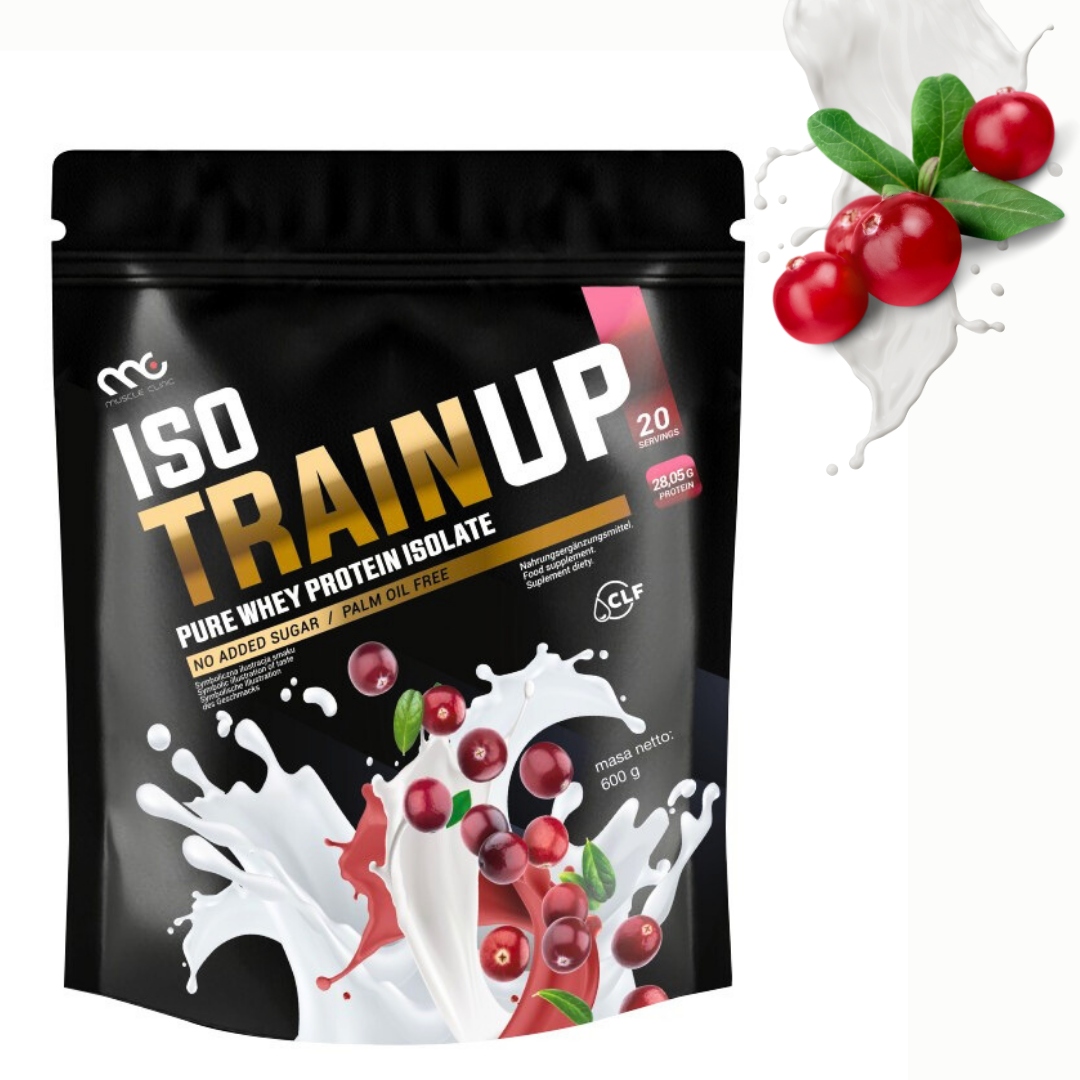 MUSCLE CLINIC ISO TRAIN UP 600 g IZOLAT BIAŁKA - ŻURAWINA