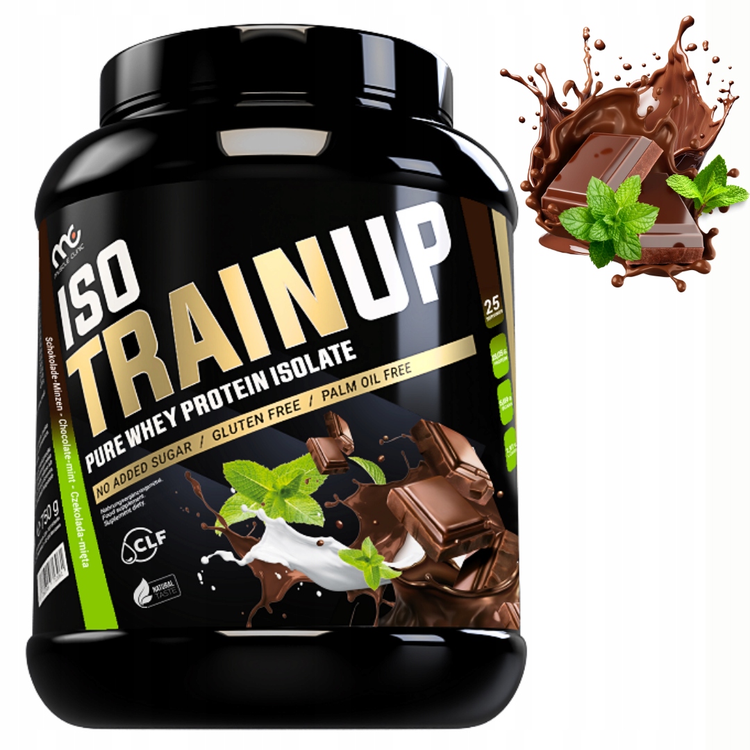 MUSCLE CLINIC ISO TRAIN UP 750 g IZOLAT BIAŁKA - CZEKOLADA Z MIĘTĄ