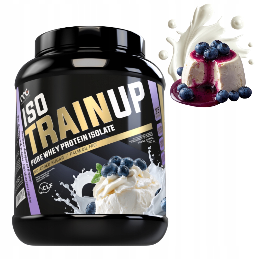 MUSCLE CLINIC ISO TRAIN UP 750g IZOLAT BIAŁKA - MASCARPONE z JAGODAMI new