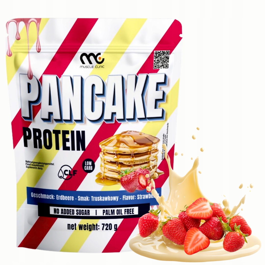 MUSCLE CLINIC PANCAKE PROTEIN 720 g PANKEJKI BIAŁKOWE BEZ CUKRU - TRUSKAWKA