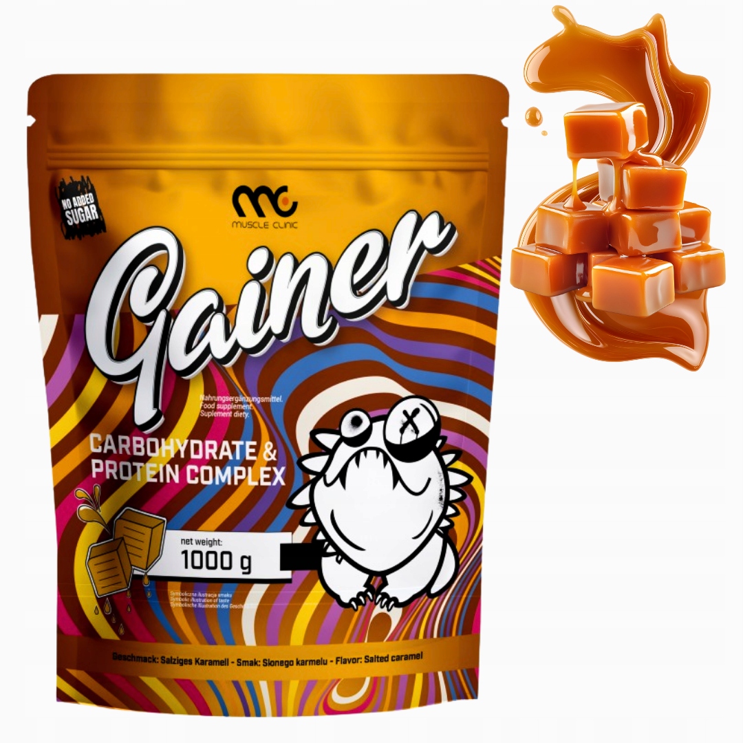 MUSCLE CLINIC SMOOTHIE GAINER 1000 g ODŻYWKA NA MASĘ - SŁONY KARMEL