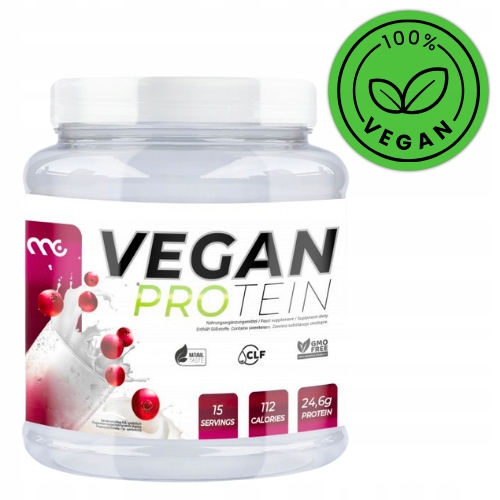 MUSCLE CLINIC VEGAN PROTEIN 450 g BIAŁKO ROŚLINNE - ŻURAWINA